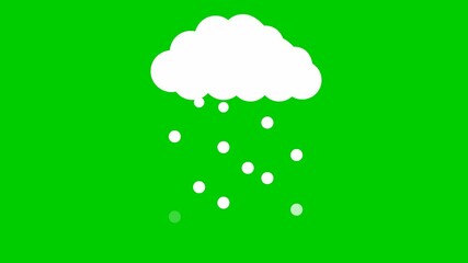 Animated snow from cloud. It's snowing. White falling snow. Looped video. Vector illustration isolated on green background. - Powered by Adobe