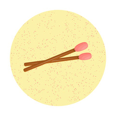 Matches in a circle with noises. An item from the set for international match day. Vector illustration..