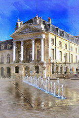 Beautiful old palace colorful painting looks like picture