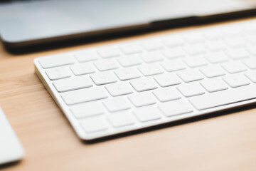 Photography close up shot of keyboard computer or notebook keyboard keys