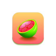 Red And Green Guava Food Fruit Logo Vector Symbol Icon Design Style