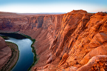 Canyon. Horse Shoe Bend on Colorado River. Horseshoe Bend in Page. Adventure place.