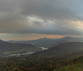 Obraz na płótnie Canvas Skalky view point over valley of river Labe