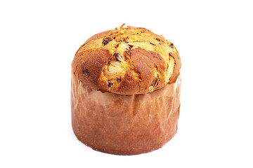 christmas panettone isolated on white background