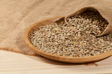 Lentils - Lens culinaris; Food with a high concentration of nutrients.