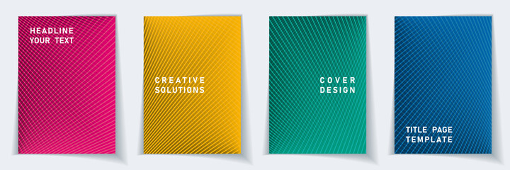 Crossed lines halftone cover page templates batch