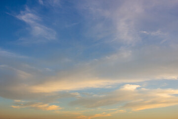 Naklejka na ściany i meble Dramatic panorama sky with cloud on sunrise and sunset time