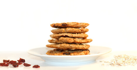 Natural oatmeal bakes with berries baked at home for vegetarians, handmade