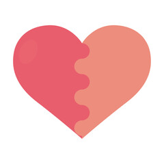 Isolated romantic heart pink love icon- Vector
