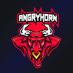 Angryhorn Esports Logo. Bull Logo. Esport Team Logo. Streamer Gaming Logo. Gaming Creator House Illustrator. Streamer Emblem. Animal Illustrator. Gaming Mascot. Game Content Symbol.