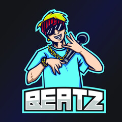 Beatz Esports Logo. Hip Hop Logo. Esport Team Logo. Streamer Gaming Logo. Gaming Creator House Illustrator. Streamer Emblem. Rap Illustrator. Gaming Mascot. Game Content Symbol.