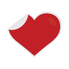 Isolated romantic heart sticker red love icon- Vector
