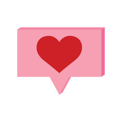 Isolated romantic heart message red love icon- Vector