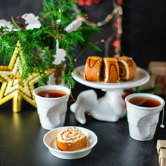 christmas roll biscuit pastry home sweet baked cake dessert festive table new year serving
healthy meal snack gift tasty top view copy space food background rustic