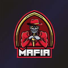 Mafia Esports Logo. Skull Logo. Esport Team Logo. Streamer Gaming Logo. Gaming Creator House Illustrator. Streamer Emblem. Skeleton Illustrator. Gaming Mascot. Game Content Symbol.