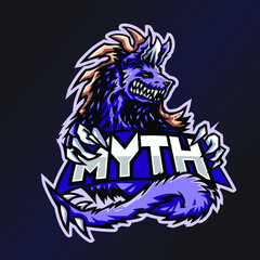 Myth Esports Logo. Monster Logo. Esport Team Logo. Streamer Gaming Logo. Gaming Creator House Illustrator. Streamer Emblem. Animal Illustrator. Gaming Mascot. Game Content Symbol.