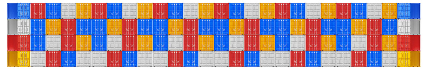 A high quality image of 10ft shipping containers on a white background with clipping path. Set Ten foot sea shipping containers 3d render