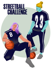 streetball challenge boy and girl
