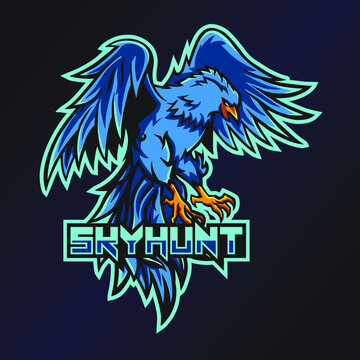Skyhunt Esports Logo. Eagle or Bird Logo. Esport Team Logo. Streamer Gaming Logo. Gaming Creator House Illustrator. Streamer Emblem. Animal Illustrator. Gaming Mascot. Game Content Symbol.