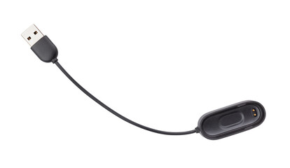 smart band fitness tracker charger path isolated on white