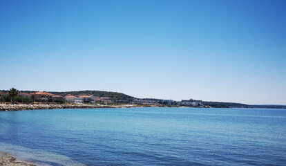 Fototapeta premium view of the sea and city from the sea