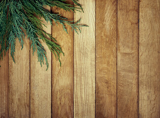 Christmas  decoration on wooden background.