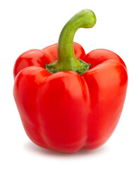 red bell pepper path isolated on white
