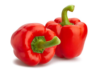 red bell pepper path isolated on white