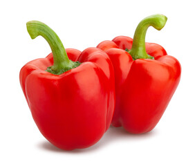 red bell pepper path isolated on white