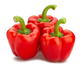 red bell pepper path isolated on white