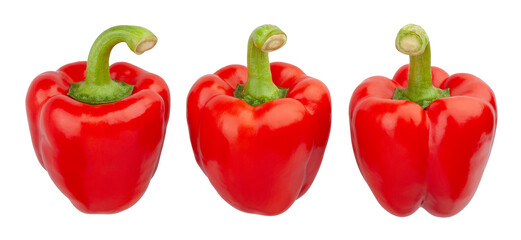 red bell pepper path isolated on white