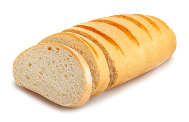 sliced white bread path isolated on white