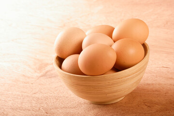 Close up of eggs in bowl