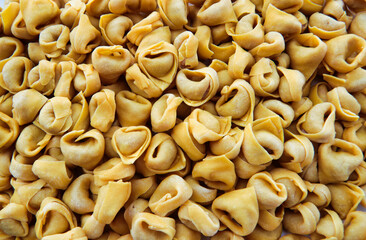 Typical Italian pasta - uncooked tortellini