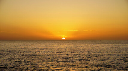 Amazing scenery by the ocean with sunset