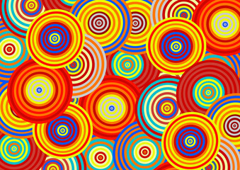 Abstract background made of fun colorful circle pattern for decoration