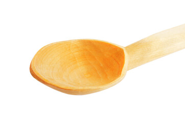 Wooden spoon on white