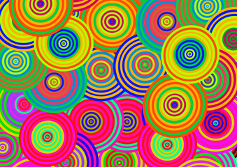 Abstract background made of fun colorful circle pattern for decoration