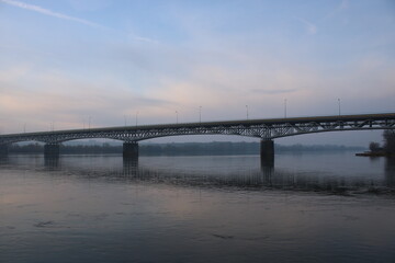 Fototapeta na wymiar Road bridge over the Vistula River in Chelmno.