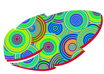 Beautifull leaf shape made of fun colorful circle pattern for decoration