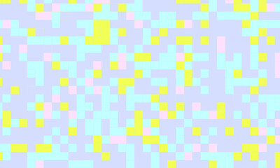 Abstract square pixel mosaic colorful background geometric seamless pattern in pastel colors. 8 bit