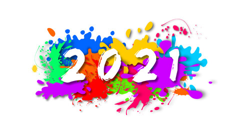 2021 - happy new year 2021 ink splash