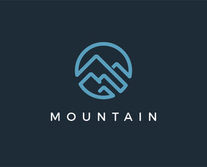 minimal mountain logo template - vector illustration