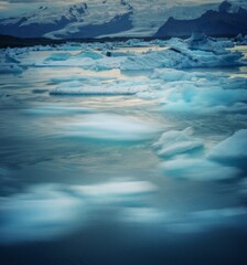Fototapeta premium Jokulsarlon lagoon, Beautiful cold landscape, glacier lagoon bay, Iceland