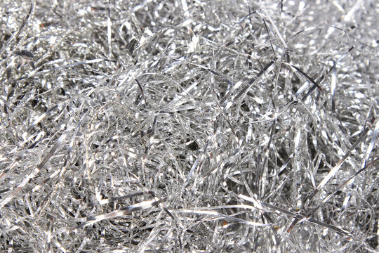 Closeup Shot Of Shiny Silver Christmas Tinsel