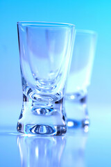 Studio shot of vodka glasses