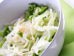 Studio shot of salad with sprout