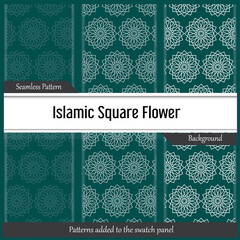 Abstract geometric islamic wallpaper. Mosque decoration element. islamic square flower pattern.