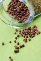 Mustard seeds in jar - studio shot