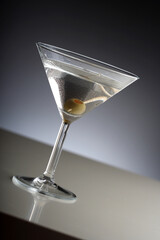 Studio shot of drink in martini glass